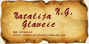 Natalija Glavčić vizit kartica
